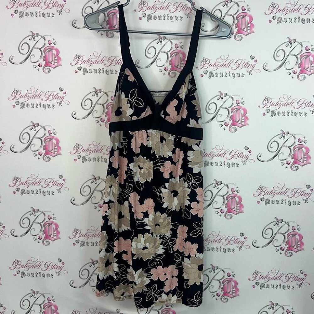 Linea Donatella dress flowers luxe Black and Cream Floral Design cherryblossom🌸